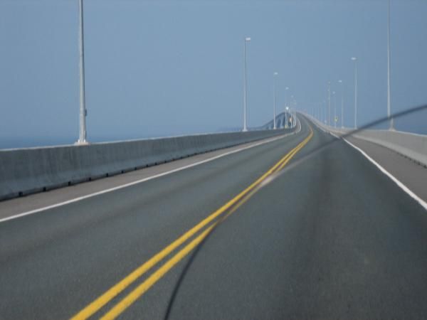 crossing the Confederation Bridge to PEI 11miles long WOW