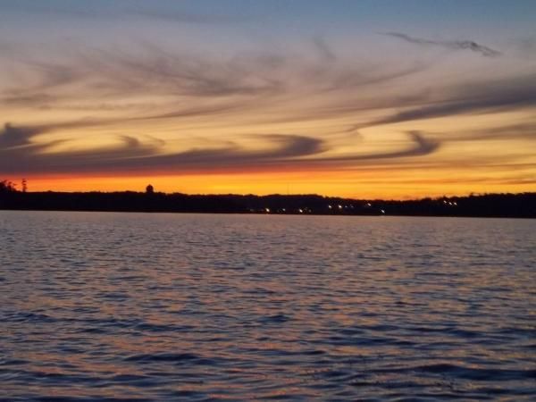 Crabbing in Cresent harbor facing the US Navy Seaplane base at sundown