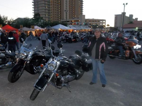 crystals bike next to mine and crystal at thunder beach 2013 it rained all week we got out for a sho