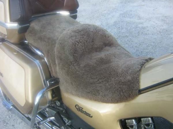 Spring '09/ Fitted lambskin seat cover.  God bless the lamb that gave its hide to save mine! And tha