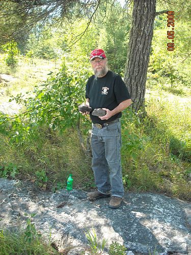 steve collecting rocks