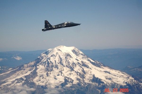 T38
Jason flying over a mountain in the T 38