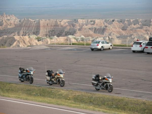 July 2008 in the Badlands. My bike in front, my friend Dave's second and my dad's taking up the rear