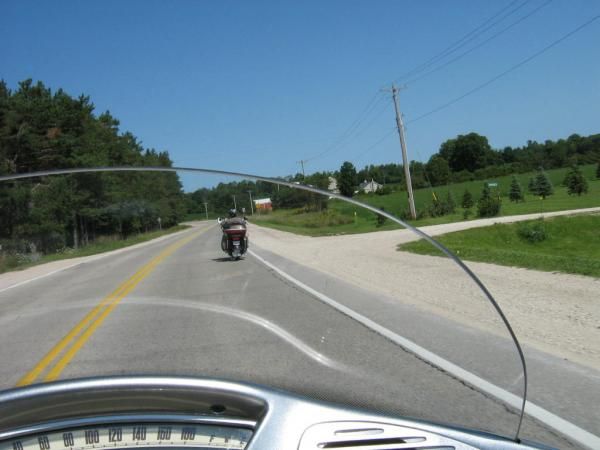 Through the windshield (had it chopped) Scott leading the way.