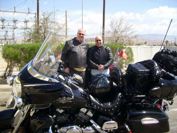 My buddy John and I resting our butts in Indio, Ca.