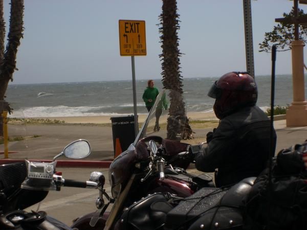 First look at the Pacific Ocean from a beach in Santa Monica.  Very windy day.