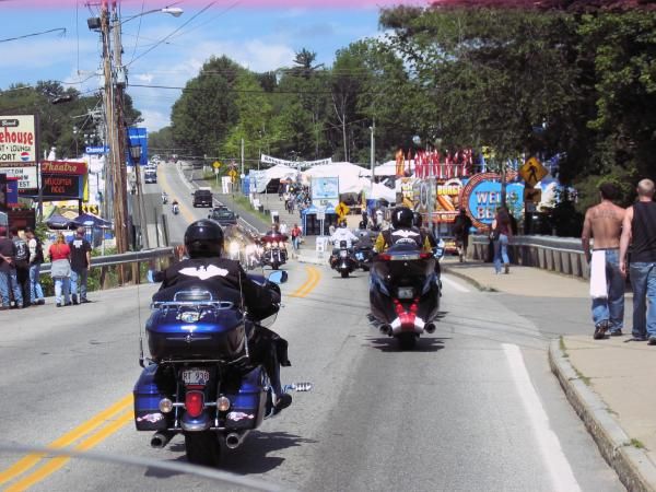 Day 6, entering Laconia, NH for 2008 Bike Rally