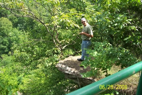 Breaks Interstate Park - Virginia and Kentucky border. I insisted that JD get himself off that rock 