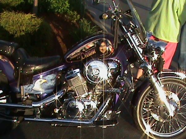 Picture of a beautiful bike at a car show we saw on the way back to hotel room in Boone,NC.