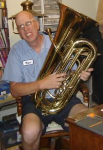 This is my little Yamaha YBB-103 B-flat tuba. It's designed for beginner players and is classified a