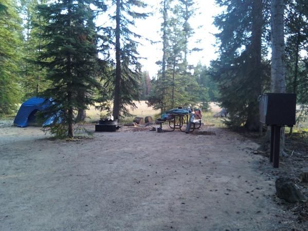 Camp at Brook's Lake on the way home.