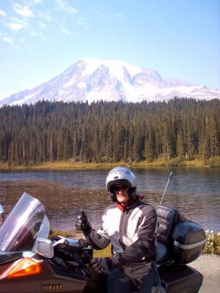 Beautiful day half way up mt. Rainier, Nice German riding a HD vacationier took this for me. Today I