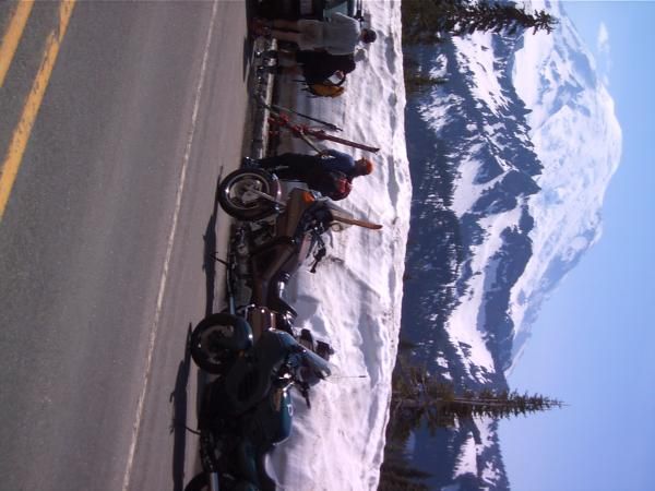 Chinnook Pass looking at Mt. Rainier  What a day..I droped my bike that day as I was mounting up to 