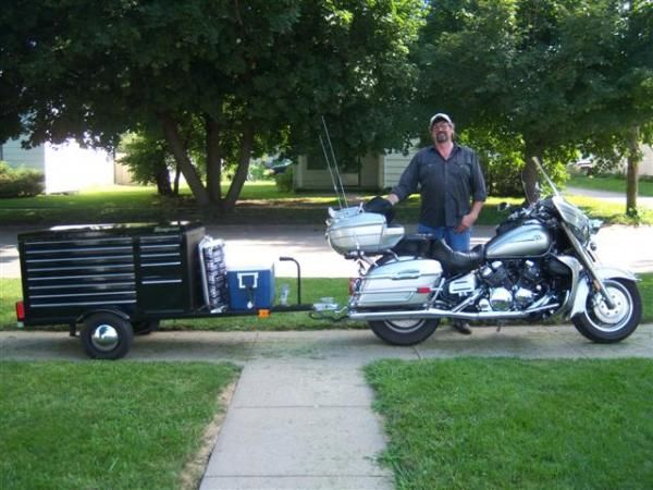 2005 Venture & trailer I made in 97 for the other bike, A Honda Shadow Spirit 1100cc. "This