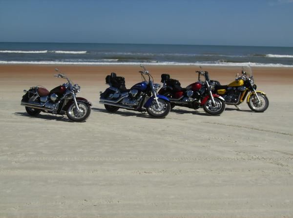 My friends Bikes on the beach at Daytona bike week 2008