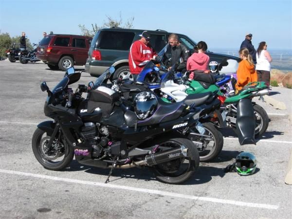 The bikes in a line;