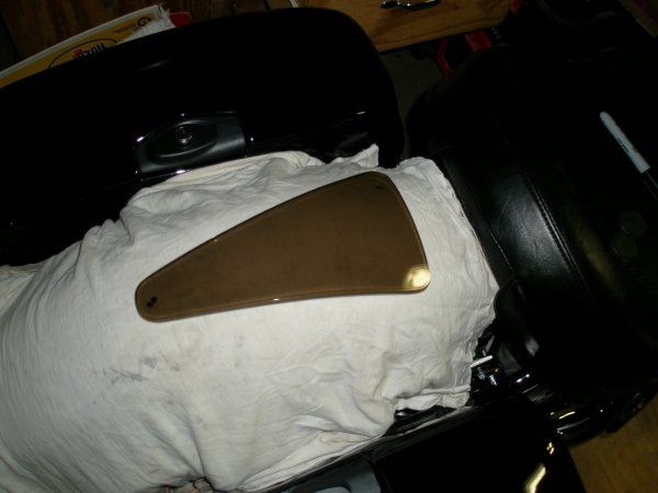 Plexiglass forming1. I used an old T shirt to protect the fender while I molded it to fit.