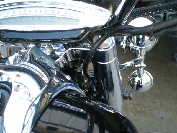 Brake line behind fork
