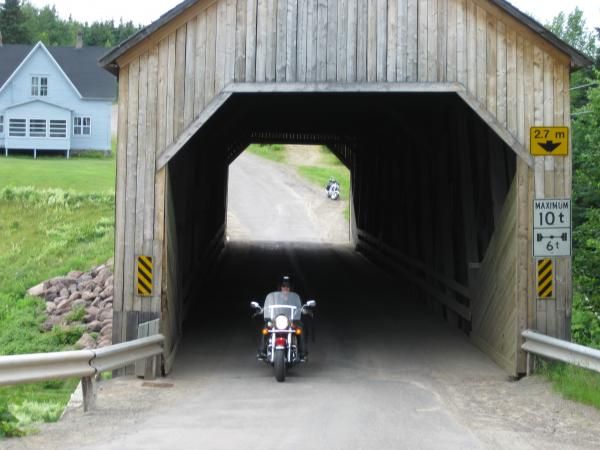 Char coming through the cover bridge in St. Charles New Brunswick