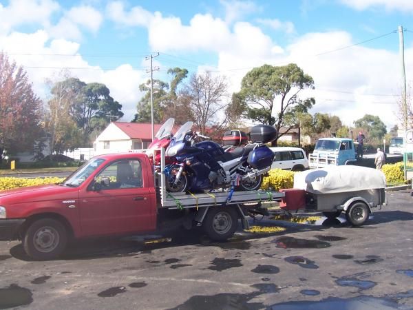 have bikes will travel. Sometimes due to time constraints we need to get to our rallies (one side of