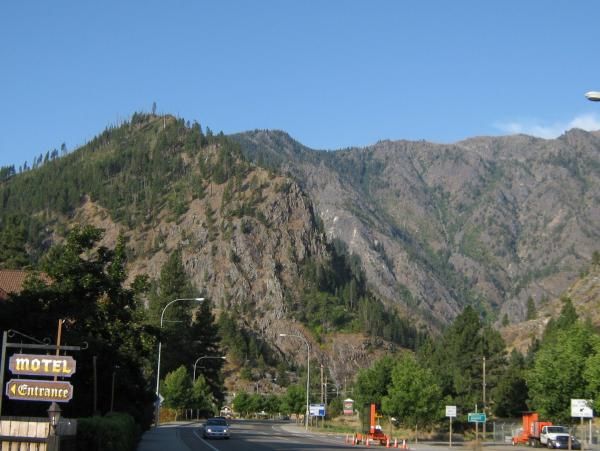 First Overnight Motorcycle Trip.  Leavenworth is in a valley.