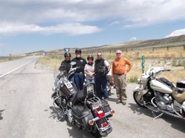 Wyoming Montana State line
R-L
RandyR (Georgia), Myself (Phoneman) Lee, Dan Franks (Patrolman46) a